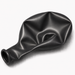 Uninflated 11-inch Metallic Black latex balloon for party decorations, balloon bouquets, and garlands.