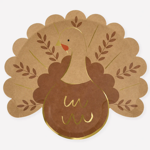 Folk Turkey Shaped Plates | 8ct