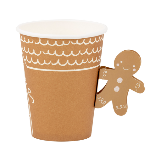 A 12 ounce Christmas Gingerbread Handled Paper Cup .