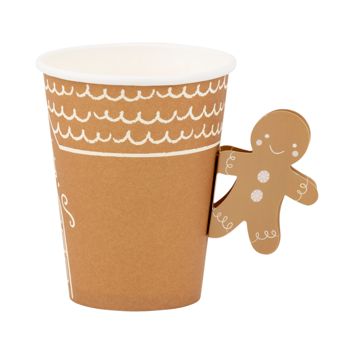 A 12 ounce Christmas Gingerbread Handled Paper Cup .