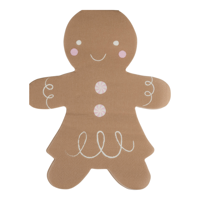 Christmas Gingerbread Girl Napkins 5" x 6" | 24 ct