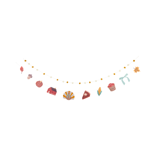 Harvest Paper Icons and Pom Pom Banner Set | 2pc