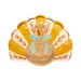 Turkey-shaped paper plates with a bow on a white background