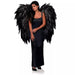 A women dressed as an angel wearing a Black Angel Wings.