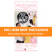 Gender reveal kit packaging showing a black balloon labeled “Girl or Boy?” designed for a pink confetti reveal. Shown with a helium not included banner. 
