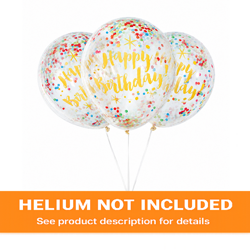 Clear Confetti Glitzy Gold Latex Balloon Pack 12in | 6ct