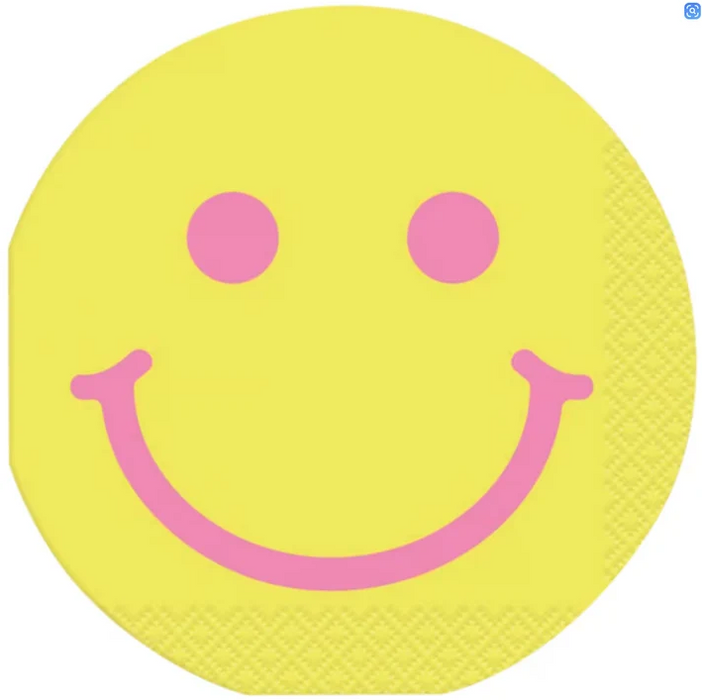 Groovy Smiley Face Beverage Napkin | 16ct