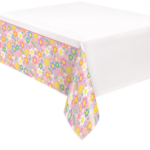 Pastel Retro Groovy Tablecover 54in x 84in | 1ct
