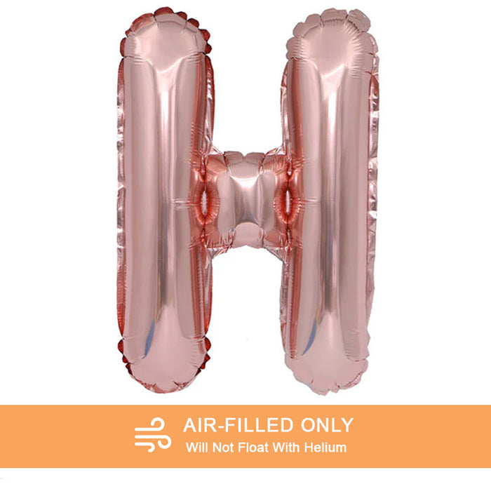 Air Filled Rose Gold Mylar Letter Balloon, 16" | 1 ct