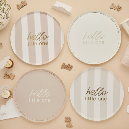 Neutral Baby Shower Paper Plates  - Pack of 8 | 1ct