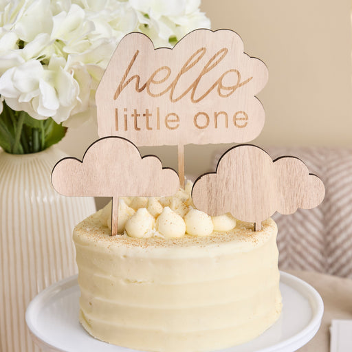 Hello Little One Wooden Cake Topper Set | 1ct