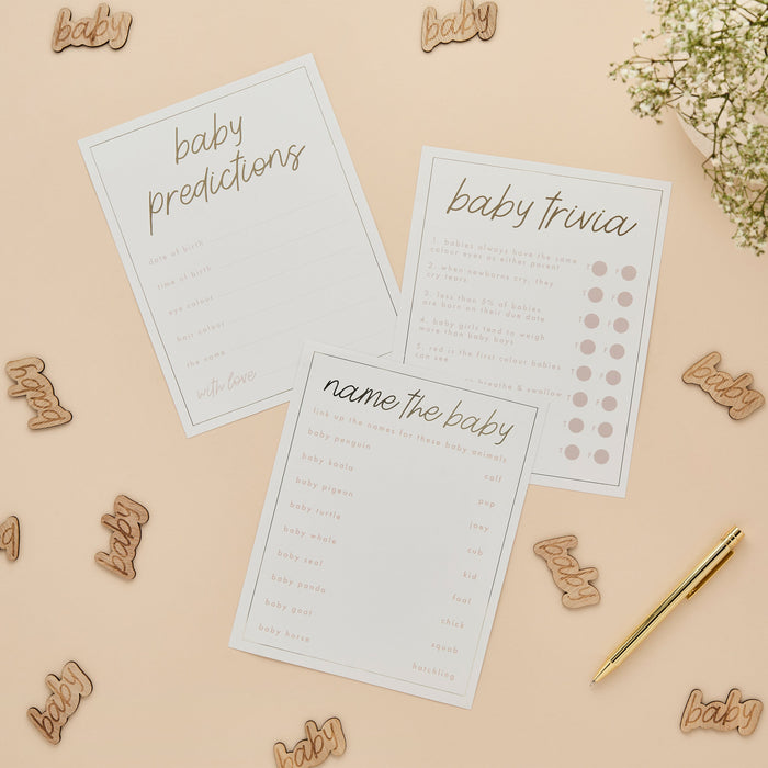 Product photo of Baby Predictions Cards - Pack of 18 — a Hootyballoo party product shown on a plain background.