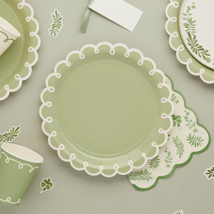 Product photo of Botanical Paper Plates - Pack of 8 — a Hootyballoo party product shown on a plain background.