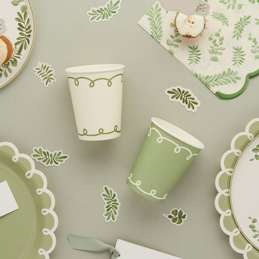 Botanical Paper Cups - Pack of 8 | 1ct