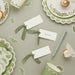 Product photo of Place Card With Green Satin Knot - Pack of 8 — a Hootyballoo party product shown on a plain background.