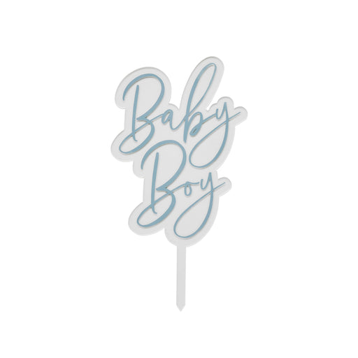 Blue 'Baby Boy' Acrylic Cake Topper | 1ct