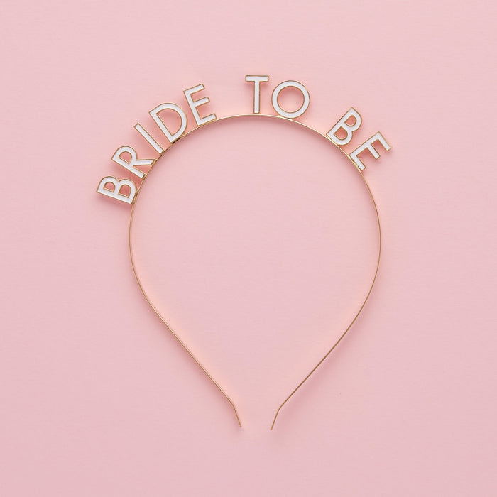 Product photo of Bride to Be Metal Headband — a Hootyballoo party product shown on a plain background.