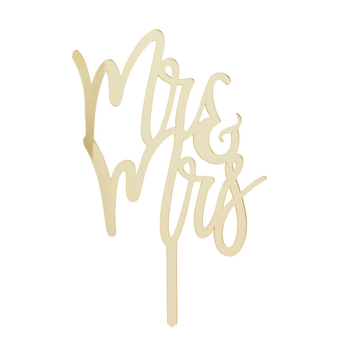Gold 'Mr & Mrs' Acrylic Cake Topper | 1ct