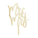 Product photo of Gold 'Mr & Mrs' Acrylic Cake Topper — a Hootyballoo party product shown on a plain background.