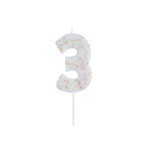 Giant Sprinkle Number '3' Candle | 1ct
