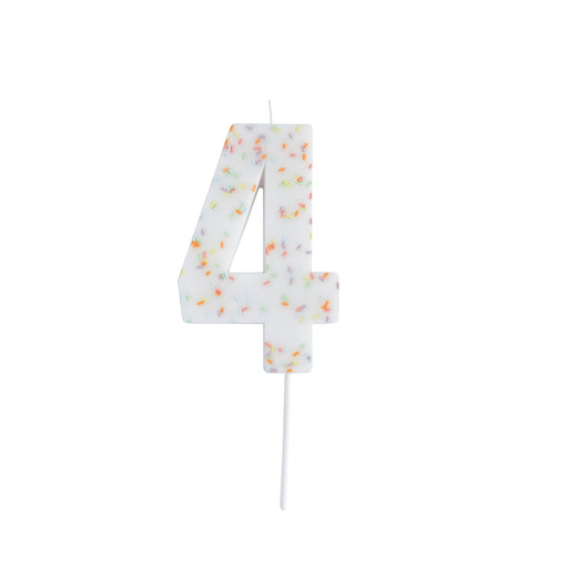 Giant Sprinkle Number '4' Candle | 1ct