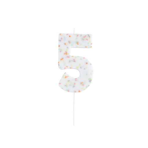 Giant Sprinkle Number '5' Candle | 1ct