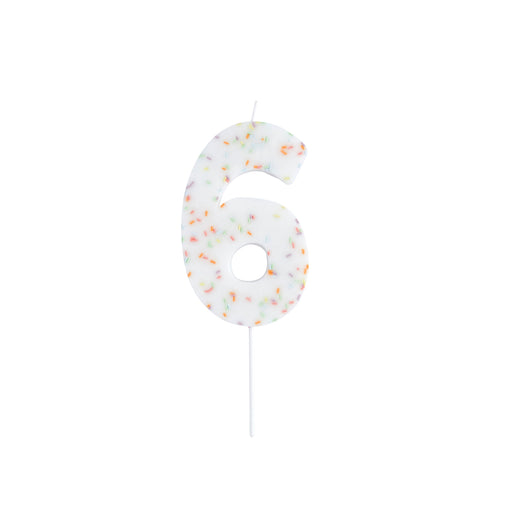 Giant Sprinkle Number '6' Candle | 1ct