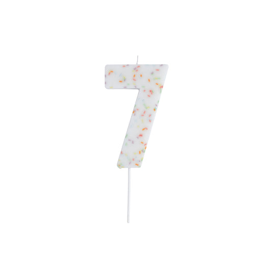 Giant Sprinkle Number '7' Candle | 1ct
