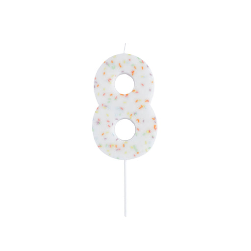 Giant Sprinkle Number '8' Candle | 1ct