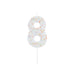 Product photo of Giant Sprinkle Number '8' Candle — a Hootyballoo party product shown on a plain background.