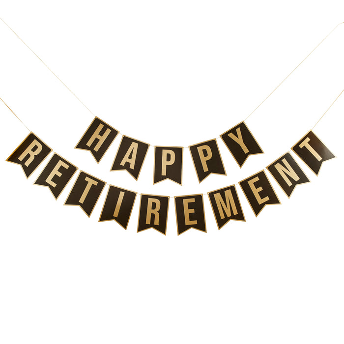 Product photo of Happy Retirement Card Banner x2 2m — a Hootyballoo party product shown on a plain background.