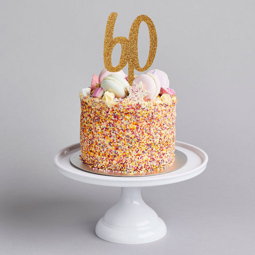 Gold Number '60' Glitter Acrylic Cake Topper | 1ct