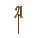 Product photo of Gold Number '21' Glitter Acrylic Cake Topper — a Hootyballoo party product shown on a plain background.