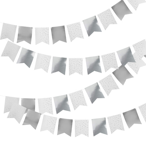 Silver Flag Card Bunting 10m | 1ct