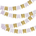 Product photo of Gold Flag Card Bunting 10m — a Hootyballoo party product shown on a plain background.