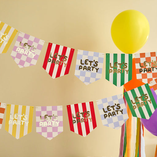 Playful Brights 'Let's Party' Card Flag Bunting 2m | 1ct
