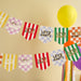Product photo of Playful Brights 'Let's Party' Card Flag Bunting 2m — a Hootyballoo party product shown on a plain background.