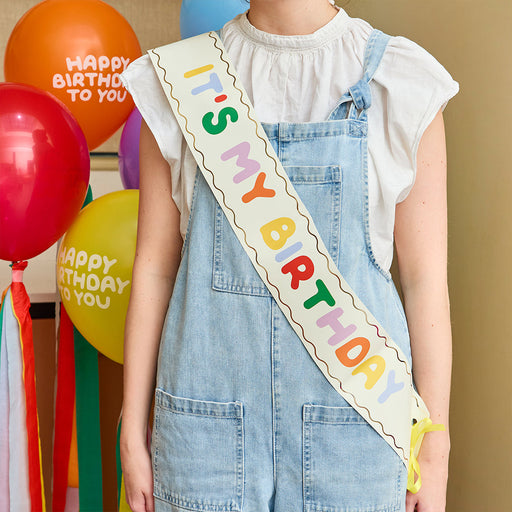 Playful Brights Birthday Paper Sash | 1ct