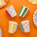 Product photo of Playful Brights Birthday 3D Paper Cups - Pack of 8 — a Hootyballoo party product shown on a plain background.