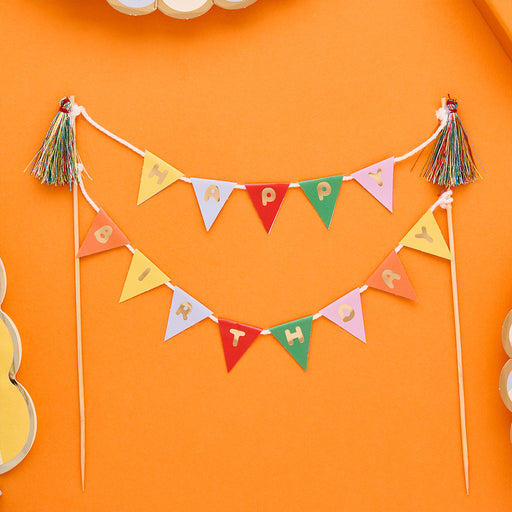 Playful Brights Bunting Cake Topper | 1ct