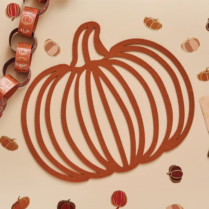 Product photo of Pumpkin Felt Placemats - Pack of 4 — a Hootyballoo party product shown on a plain background.