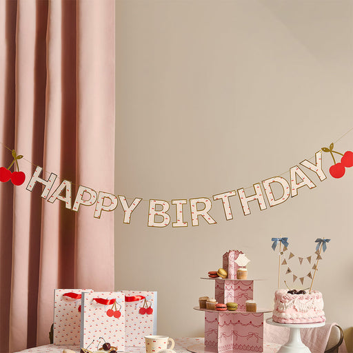 Rococo Cherries 'Happy Birthday' Card Banner 2.5m | 1ct
