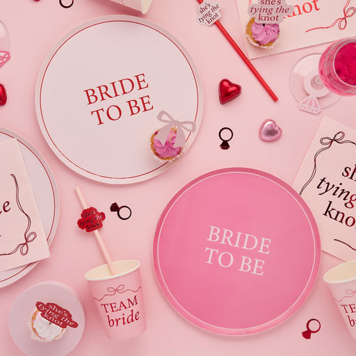 Pink 'Bride To Be' Paper Plates  - Pack of 8 | 1ct