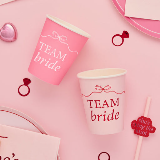 Pink 'Team Bride' Paper Cups - Pack of 8 | 1ct