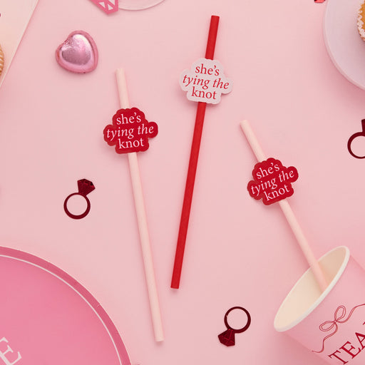 'She's Tying The Knot' Paper Straws - Pack of 16 | 1ct