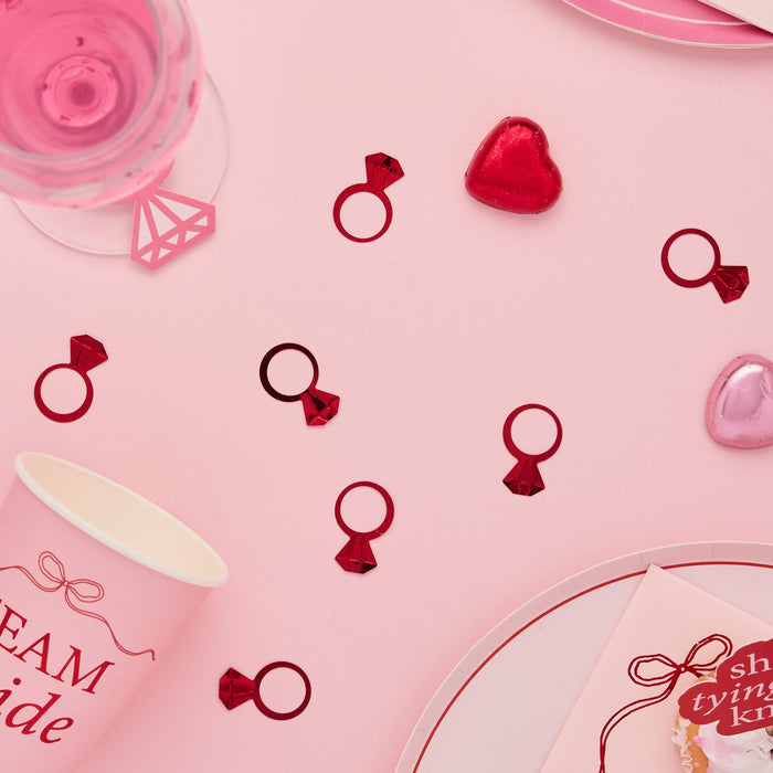 Product photo of Red Ring PET Confetti 14g — a Hootyballoo party product shown on a plain background.
