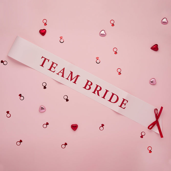 Product photo of Team Bride Sashes  - Pack of 5 — a Hootyballoo party product shown on a plain background.