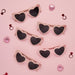 Product photo of Pink Team Bride Heart Glasses  - Pack of 5 — a Hootyballoo party product shown on a plain background.