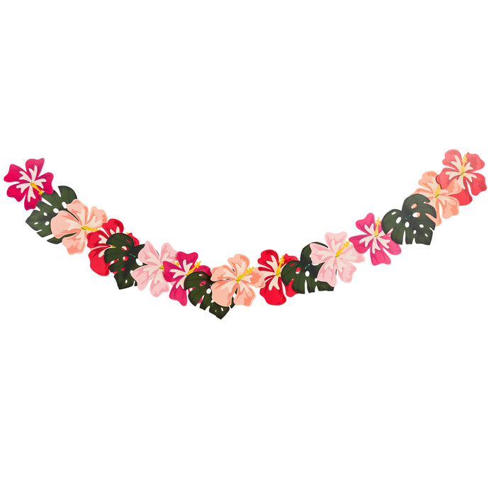 Product photo of Tropical Flower Card Garland 2m — a Hootyballoo party product shown on a plain background.