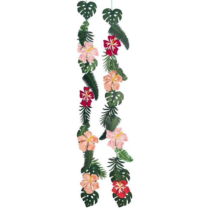 Product photo of Tropical Hanging Garland - Pack of 2 — a Hootyballoo party product shown on a plain background.